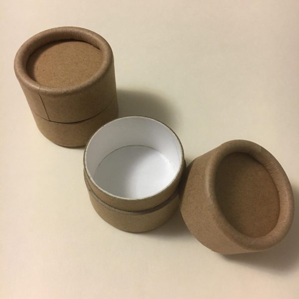 Small Finger Pick Case made from biodegradable paperboard tube